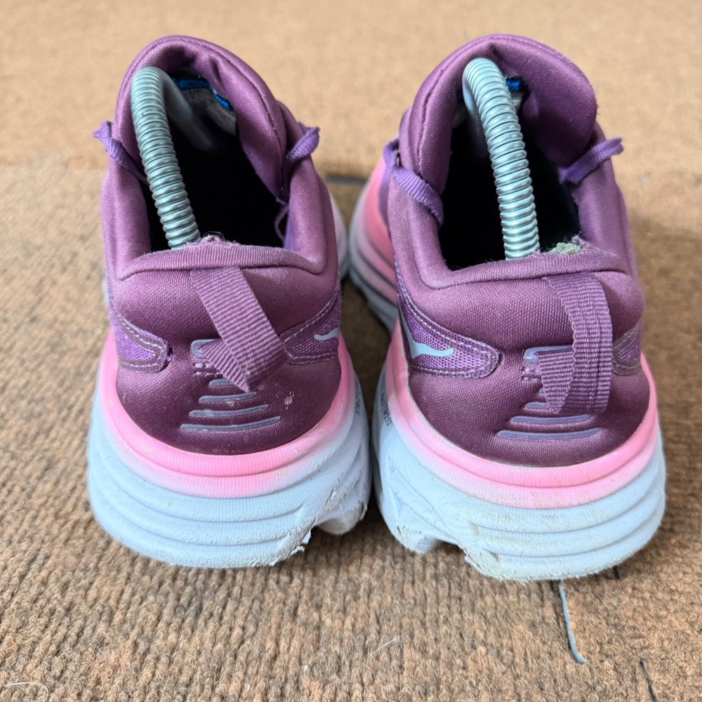 D+ shoe gym Hoka Bondi 8 Womens Running Shoes Purple Pink Road Sneakers 1127952 - Picture 6 of 13